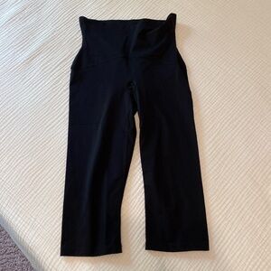 Spanx Active Knee Length Crop Leggings High Waist Stretch Black Small